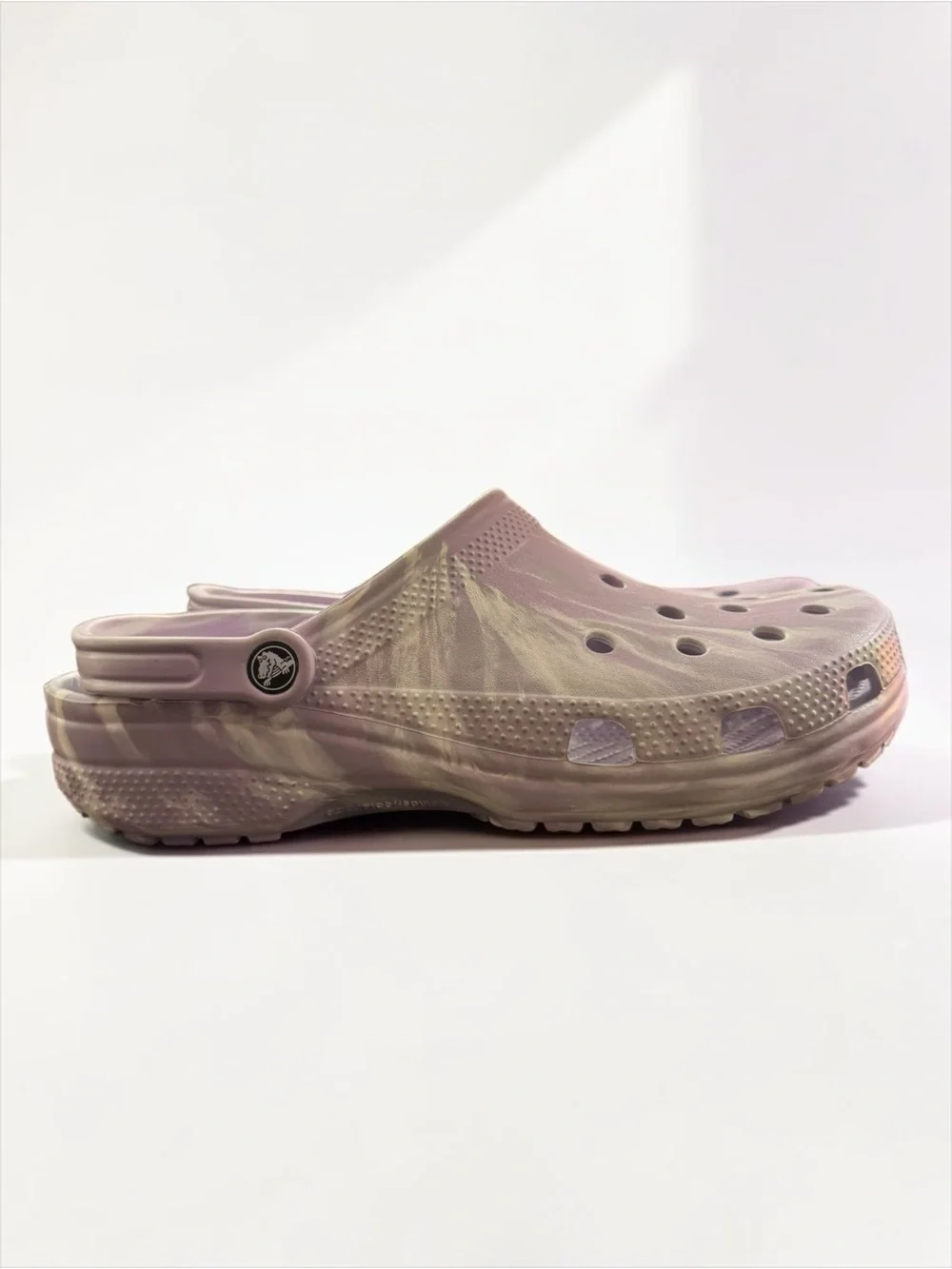 Crocs Marbled Tie Dye Swirl Slip On Lavender Clogs 11